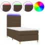 Box spring bed mattress and LED lights dark brown fabric 80x200cm by , Beds and slatted bases - Ref: Foro24-3135472, Price: 3...