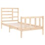 Estructura de cama madera maciza 90x190 cm