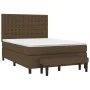 Box spring bed with dark brown fabric mattress 140x200 cm by , Beds and slatted bases - Ref: Foro24-3136920, Price: 526,12 €,...