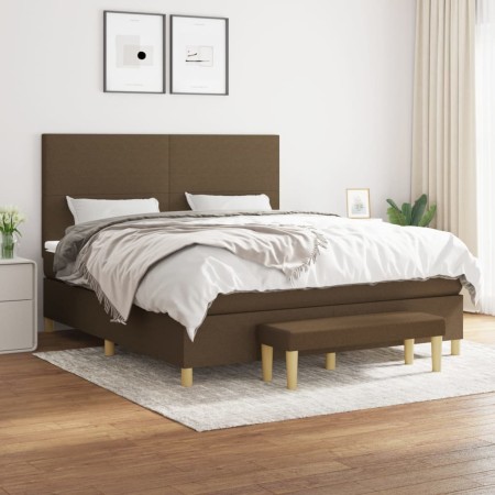 Boxspringbett mit dunkelbrauner Stoffmatratze 180x200 cm von , Betten und Lattenroste - Ref: Foro24-3137016, Preis: 621,61 €,...