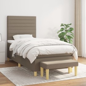 Boxspringbett mit taupegrauer Stoffmatratze 100x200 cm von , Betten und Lattenroste - Ref: Foro24-3137217, Preis: 393,98 €, R...
