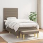 Box spring bed with taupe gray fabric mattress 100x200 cm by , Beds and slatted bases - Ref: Foro24-3137217, Price: 393,86 €,...