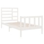 Estructura de cama individual madera maciza blanco 90x190 cm