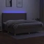 Box spring bed with mattress and LED lights taupe gray fabric 200x200 cm by , Beds and slatted bases - Ref: Foro24-3138745, P...