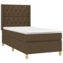 Boxspringbett-Matratze und LED-Leuchten aus dunkelbraunem Stoff, 80 x 200 cm von , Betten und Lattenroste - Ref: Foro24-31390...