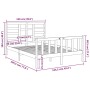 Estructura de cama madera maciza 120x190 cm