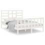 Estructura de cama sin colchón madera maciza blanco 120x190 cm