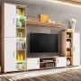 Mueble salón pared para TV con luces LED roble Sonoma y blanco de vidaXL, Muebles TV - Ref: Foro24-246030, Precio: 450,66 €, ...