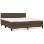Box spring bed with dark brown fabric mattress 160x200 cm by , Beds and slatted bases - Ref: Foro24-3140148, Price: 481,71 €,...
