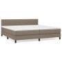 Box spring bed with taupe gray fabric mattress 200x200 cm by , Beds and slatted bases - Ref: Foro24-3140245, Price: 616,33 €,...