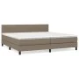 Box spring bed with taupe gray fabric mattress 200x200 cm by , Beds and slatted bases - Ref: Foro24-3140245, Price: 616,11 €,...