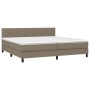 Box spring bed with taupe gray fabric mattress 200x200 cm by , Beds and slatted bases - Ref: Foro24-3140245, Price: 616,33 €,...