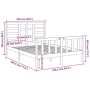 Estructura de cama sin colchón madera maciza blanco 120x190 cm