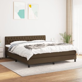 Boxspringbett mit dunkelbrauner Stoffmatratze 180x200 cm von , Betten und Lattenroste - Ref: Foro24-3140316, Preis: 557,42 €,...