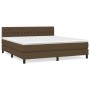 Cama box spring con colchón tela marrón oscuro 180x200 cm de , Camas y somieres - Ref: Foro24-3140316, Precio: 557,68 €, Desc...