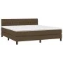 Box spring bed with dark brown fabric mattress 180x200 cm by , Beds and slatted bases - Ref: Foro24-3140316, Price: 545,66 €,...
