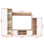 Mueble salón pared para TV con luces LED roble Sonoma y blanco de vidaXL, Muebles TV - Ref: Foro24-246030, Precio: 450,66 €, ...