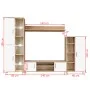 Wohnzimmer-TV-Wandschrank mit LED-Leuchten Sonoma-Eiche und Weiß von vidaXL, TV-Möbel - Ref: Foro24-246030, Preis: 441,99 €, ...