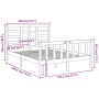 Estructura de cama sin colchón madera maciza 140x190 cm