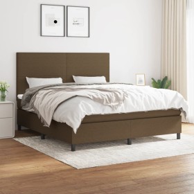 Box spring bed with dark brown fabric mattress 180x200 cm by , Beds and slatted bases - Ref: Foro24-3141636, Price: 597,28 €,...