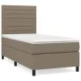 Box spring bed with taupe gray fabric mattress 100x200 cm by , Beds and slatted bases - Ref: Foro24-3141837, Price: 359,49 €,...