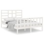 Estructura de cama sin colchón madera maciza blanco 140x190 cm