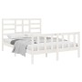 Estructura de cama sin colchón madera maciza blanco 140x190 cm