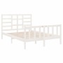 Estructura de cama sin colchón madera maciza blanco 140x190 cm
