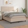 Cama box spring con colchón cuero sintético capuchino 140x200cm de , Camas y somieres - Ref: Foro24-3142730, Precio: 472,21 €...