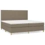 Box spring bed with taupe gray fabric mattress 200x200 cm by , Beds and slatted bases - Ref: Foro24-3142525, Price: 707,83 €,...