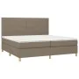 Box spring bed with taupe gray fabric mattress 200x200 cm by , Beds and slatted bases - Ref: Foro24-3142525, Price: 707,83 €,...