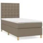 Box spring bed with taupe gray fabric mattress 100x200 cm by , Beds and slatted bases - Ref: Foro24-3142637, Price: 369,10 €,...