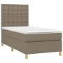 Box spring bed with taupe gray fabric mattress 100x200 cm by , Beds and slatted bases - Ref: Foro24-3142637, Price: 369,10 €,...