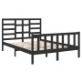 Estructura de cama sin colchón madera maciza negro 140x190 cm