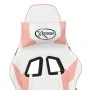 Gaming chair with footrest white and pink synthetic leather by , Gaming chairs - Ref: Foro24-3143708, Price: 125,03 €, Discou...