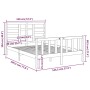 Estructura de cama sin colchón madera maciza negro 140x190 cm