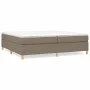 Box spring bed with taupe gray fabric mattress 200x200 cm by , Beds and slatted bases - Ref: Foro24-3144550, Price: 610,32 €,...