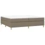 Box spring bed with taupe gray fabric mattress 200x200 cm by , Beds and slatted bases - Ref: Foro24-3144550, Price: 610,32 €,...