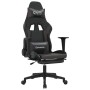 Gaming-Stuhl mit Fußstütze aus schwarzgrauem Kunstleder von , Gaming-Stühle - Ref: Foro24-3143703, Preis: 135,16 €, Rabatt: %