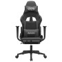 Gaming-Stuhl mit Fußstütze aus schwarzgrauem Kunstleder von , Gaming-Stühle - Ref: Foro24-3143703, Preis: 135,16 €, Rabatt: %