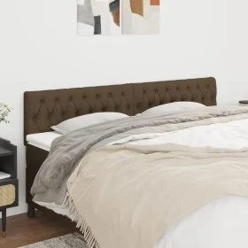 Headboards 2 units of dark brown fabric 90x7x78/88 cm by , Headboards and footboards - Ref: Foro24-346371, Price: 76,91 €, Di...