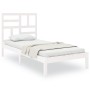 Estructura de cama sin colchón madera maciza blanco 75x190 cm