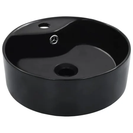 Washbasin with overflow 36x13 cm black ceramic by vidaXL, Sinks - Ref: Foro24-143912, Price: 53,78 €, Discount: %