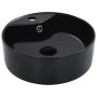 Lavabo con rebosadero 36x13 cm cerámica negro de vidaXL, Lavabos - Ref: Foro24-143912, Precio: 67,17 €, Descuento: %