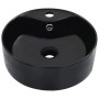 Lavabo con rebosadero 36x13 cm cerámica negro de vidaXL, Lavabos - Ref: Foro24-143912, Precio: 67,17 €, Descuento: %