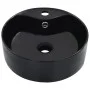 Washbasin with overflow 36x13 cm black ceramic by vidaXL, Sinks - Ref: Foro24-143912, Price: 53,78 €, Discount: %