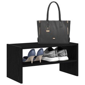 Zapatero apilable roble negro 60x30x30,5 cm en Zapateros y organizadores de calzado | Comprar online en Foro24