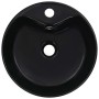 Lavabo con rebosadero 36x13 cm cerámica negro de vidaXL, Lavabos - Ref: Foro24-143912, Precio: 67,17 €, Descuento: %