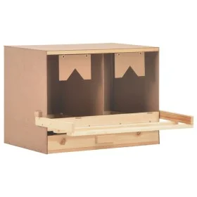 Ponedero para gallinas 2 compartimentos madera pino 63x40x45 cm de vidaXL, Incubadoras de huevos - Ref: Foro24-170652, Precio...