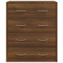 Aparador con 4 cajones roble marrón 60x30,5x71 cm de , Aparadores - Ref: Foro24-342582, Precio: 91,52 €, Descuento: %